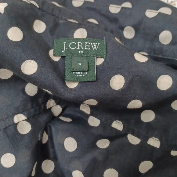 J Crew black blouse with poka dot print, cotton blend/ size Small - Picture 4 of 5